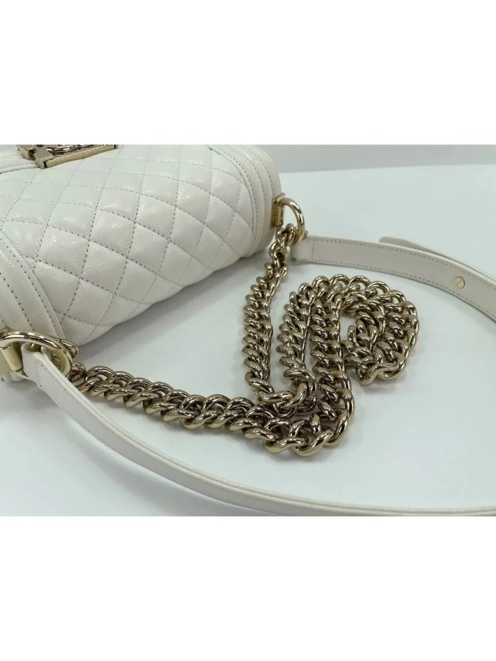 Chanel Shoulder Bag Caviar Leather Boy Small